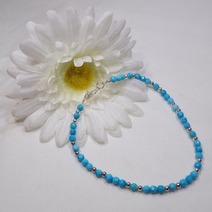 925 Sterling Silver and Turquoise Anklet