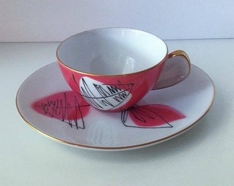 Jyoto Porcelain Cup and Saucers, Quantity of Six (6) Each, Japan