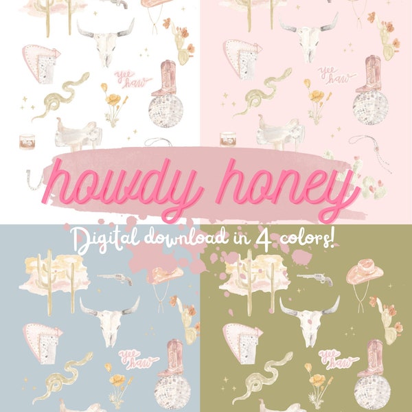 Howdy Honey artwork digital download in 4 colors