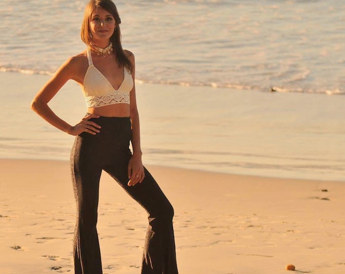 Dark Angel Bell Flares Trousers, Bohemian 70s bell bottoms