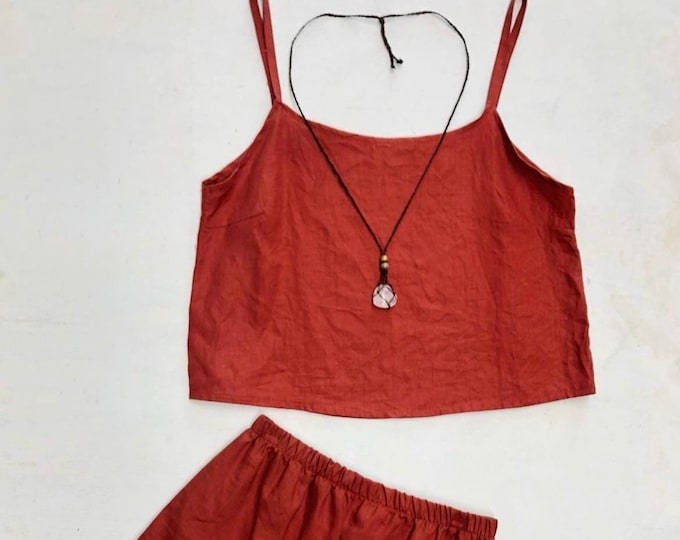 Linen Queen Singlet top, Eco Linen Cami top