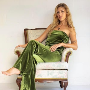 Retro Luxe Velvet Flares, high rise easy fit Stretch waist Boho 70s Velour Flares, festival velvet bell bottoms