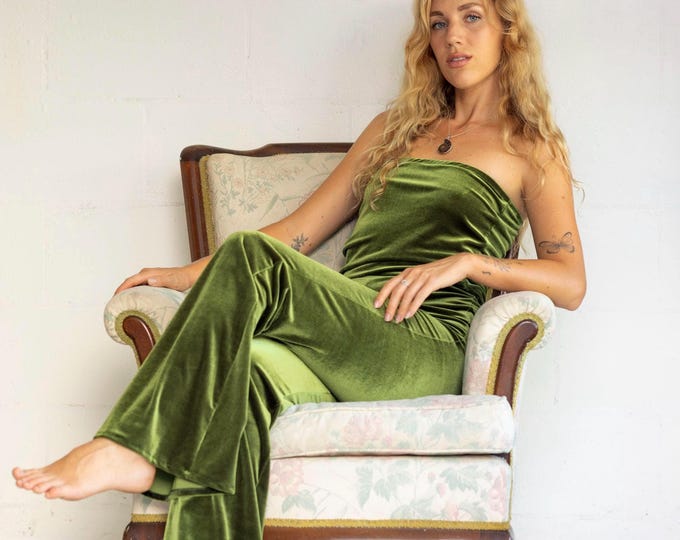 Retro Luxe Velvet Flares, high rise easy fit Stretch waist Boho 70s Velour Flares, festival velvet bell bottoms