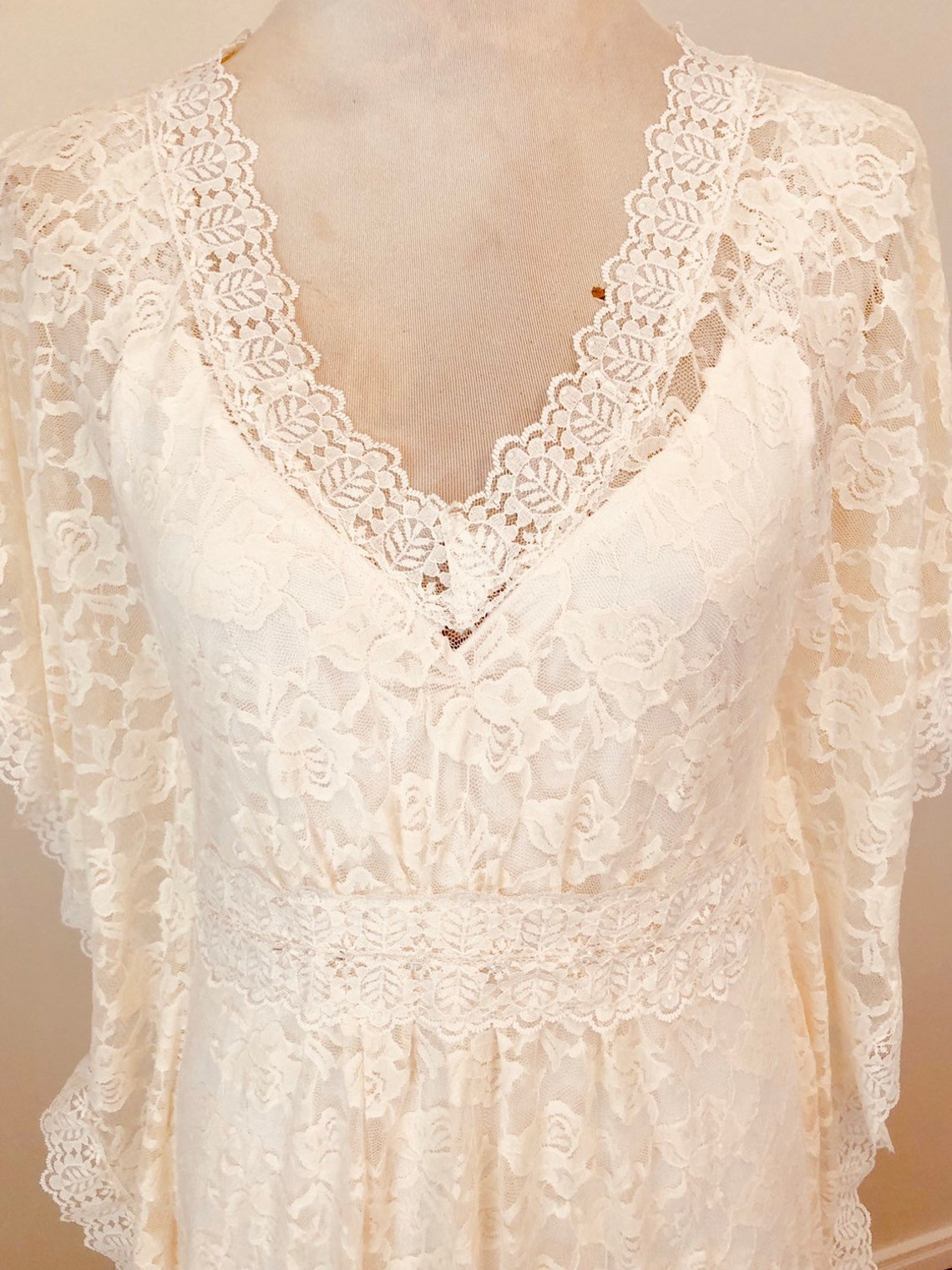 Vintage Lace Beaded Bridal Kaftan Dress Gypsy Caftan Boho - Etsy Australia