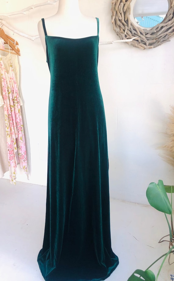 Luxe Velvet Maxi Dress, Emerald Green Velvet Velour Long Gown - Etsy