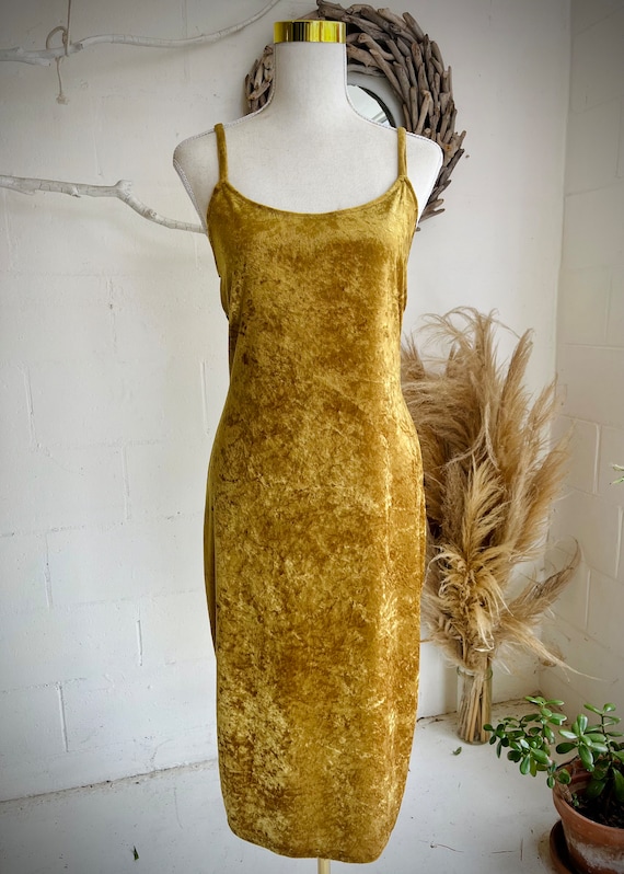 gold crushed velvet dress ZENAIDA GOLD CUTOUT HIGH SLIT VELVET GOWN