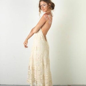 Queenie Cotton Lace Bohemian Bridal Dress, Boho Wedding Dress