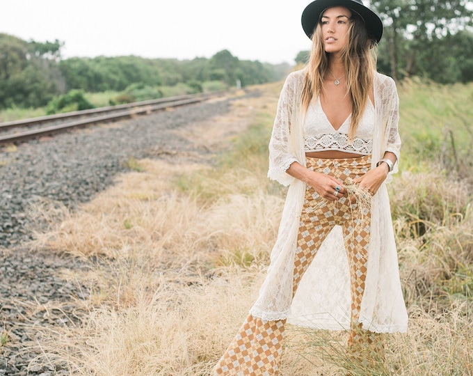 Angel Lace Fringe Kimono, Bohemian Cream Lace Wedding jacket duster