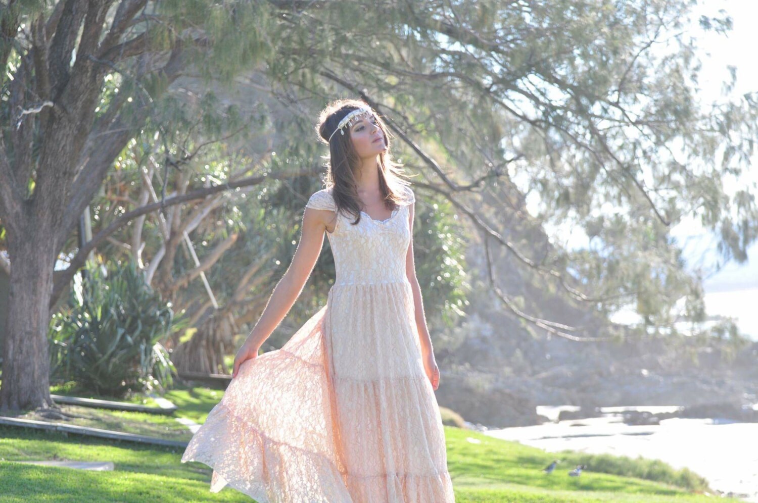 Utopia Gypsy Bride Tier Dress, Bohemian 