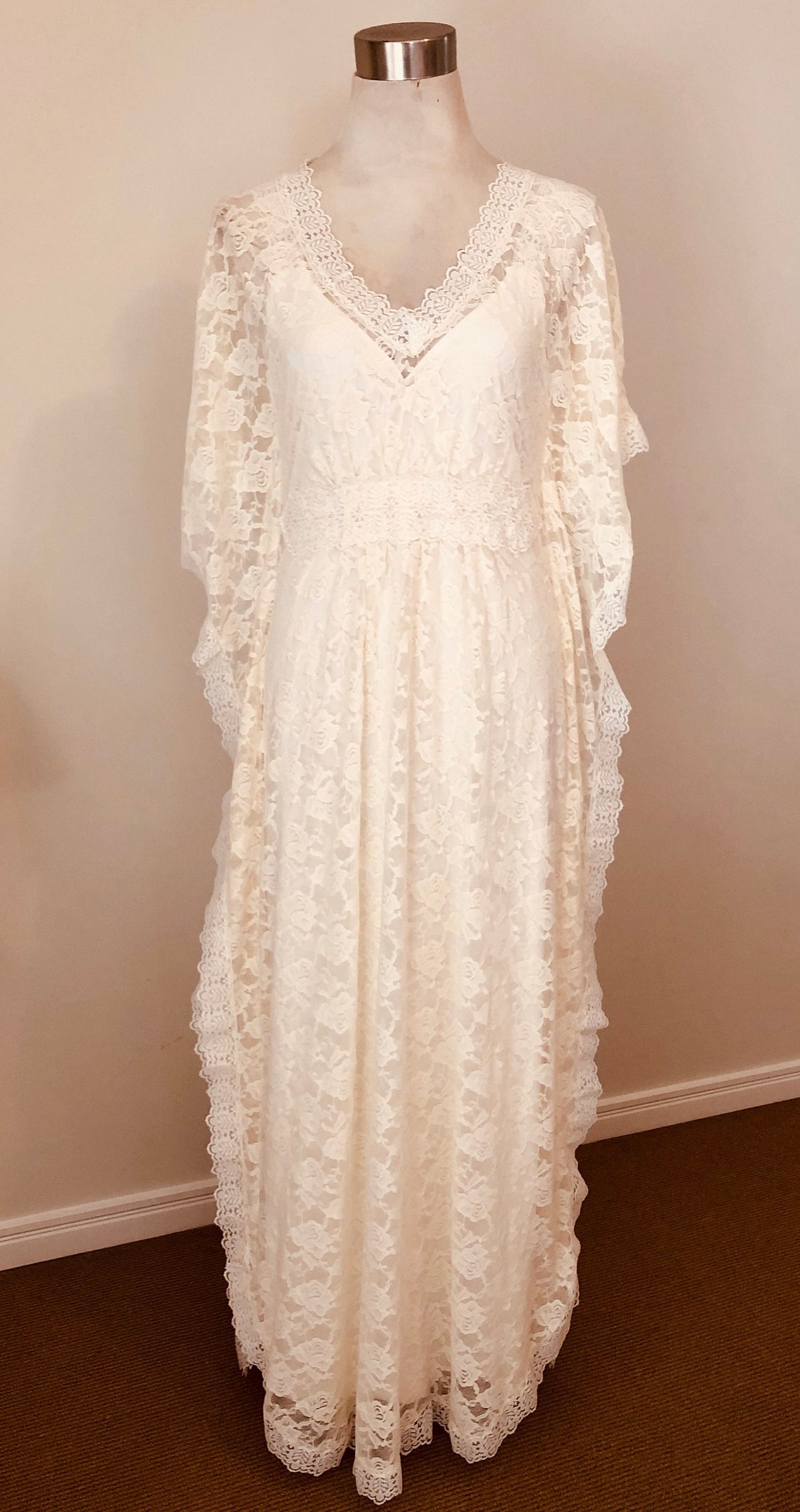 Vintage Lace beaded Bridal Kaftan Dress Gypsy Caftan Boho | Etsy