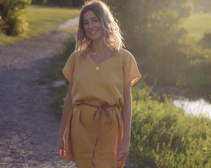 Linen Tea Shift dress, Tee dress.