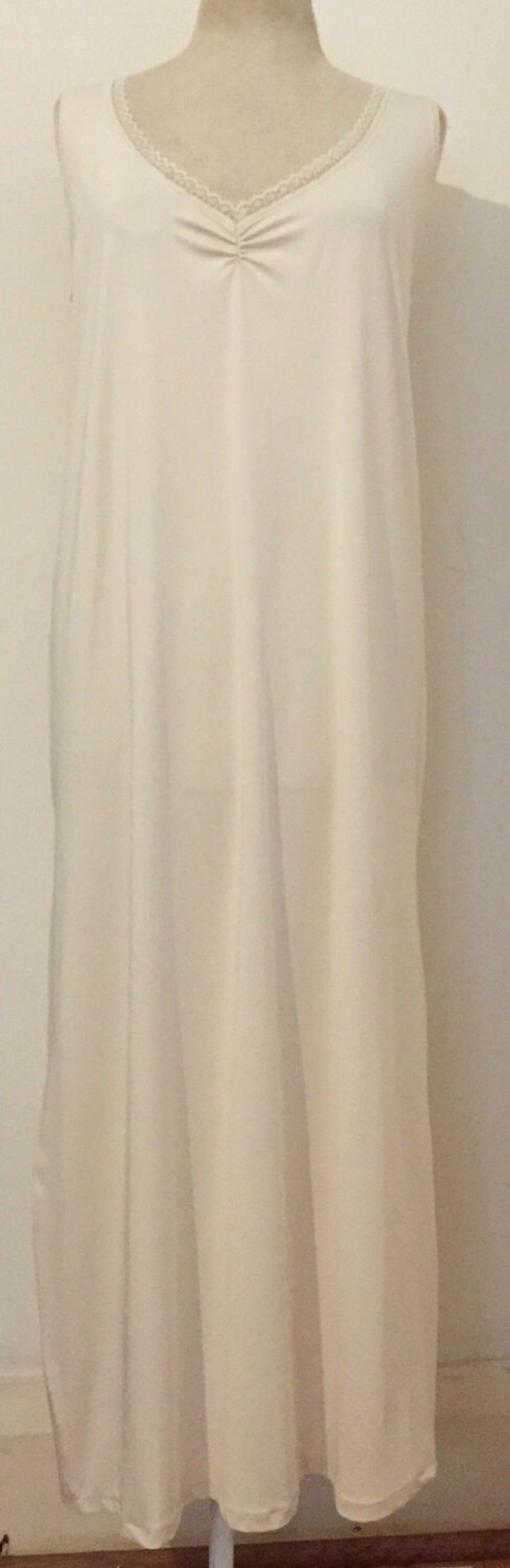 Vintage Slip Dress for Lace Bridal Kaftan Wedding Dress, Bridal Silky Slip dress image 4