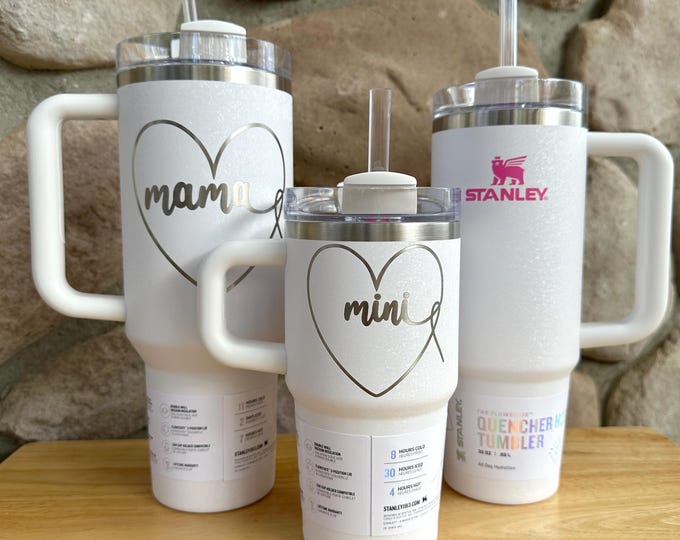 Mommy and Me Engraved Tumbler Cup, Mama and Mini Engraved Tumbler, Mom and Daughter Engraved Tumbler Cup Gift, Mommy and I Christmas Gift