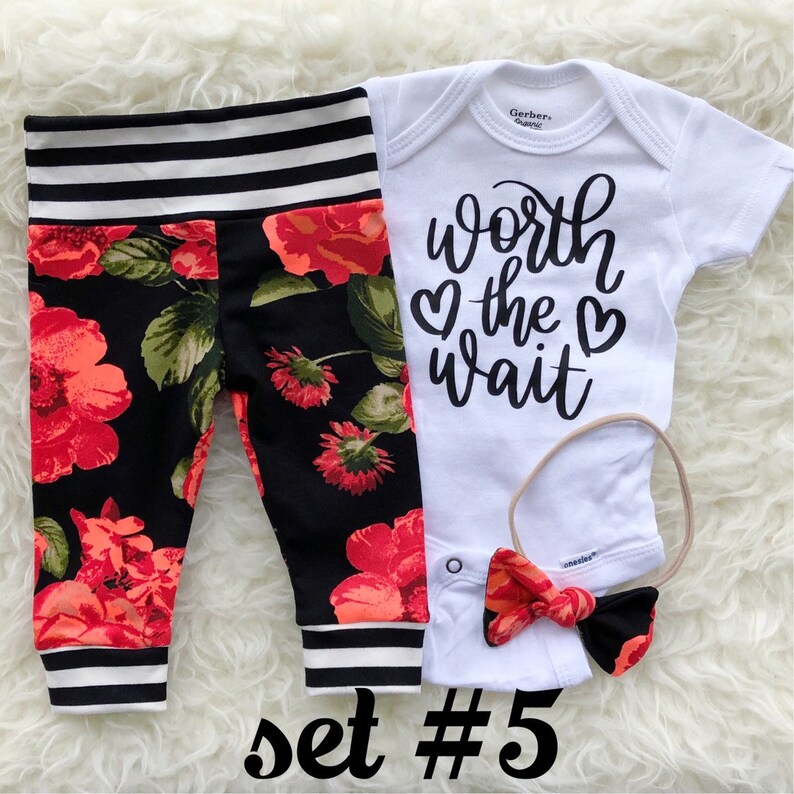 Worth The Wait ONESIE\u00ae Girl Worth The Wait Newborn Outfit Girl Newborn Girl Coming Home Outfit Worth The Wait ONESIE\u00ae Worth The Wait
