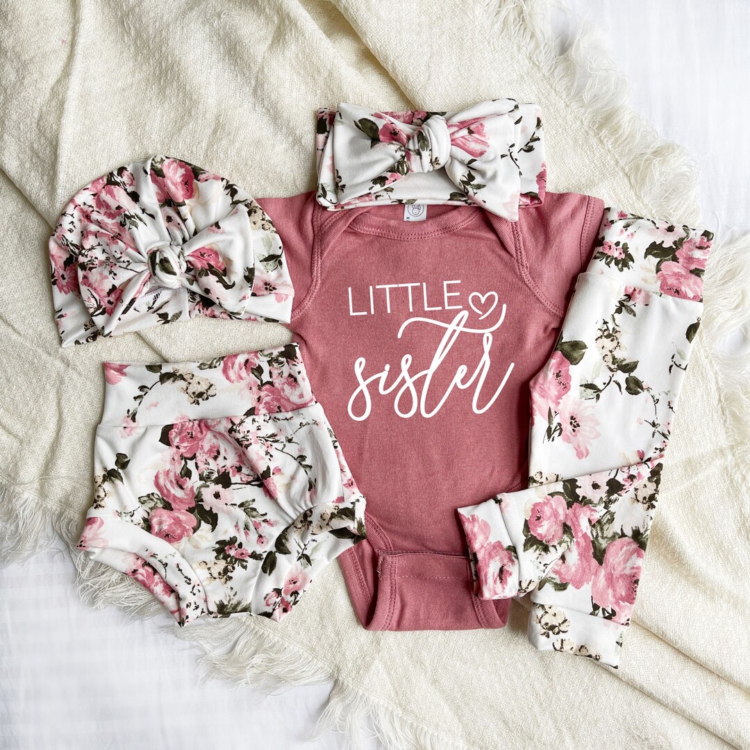 Little Sister Coming Home, Newborn Girl Coming Home Outfit, Newborn ...