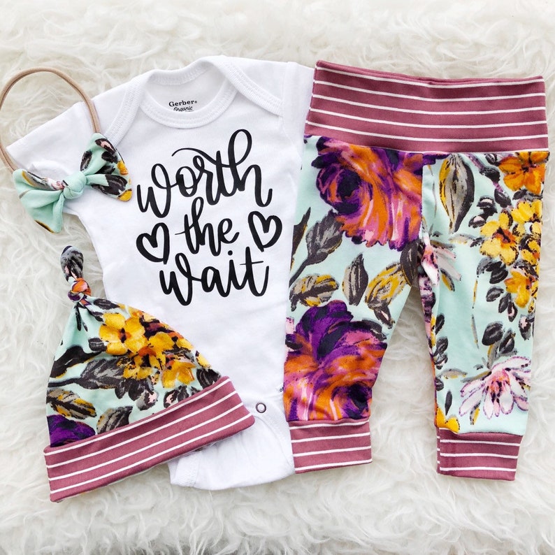 Worth The Wait Rainbow ONESIE\u00ae Newborn Girl Coming Home Outfit Worth The Wait Worth The Wait ONESIE\u00ae Worth The Wait Newborn Outfit Girl