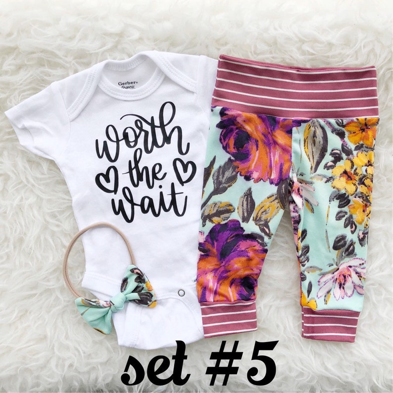 Worth The Wait Rainbow ONESIE\u00ae Newborn Girl Coming Home Outfit Worth The Wait Worth The Wait ONESIE\u00ae Worth The Wait Newborn Outfit Girl