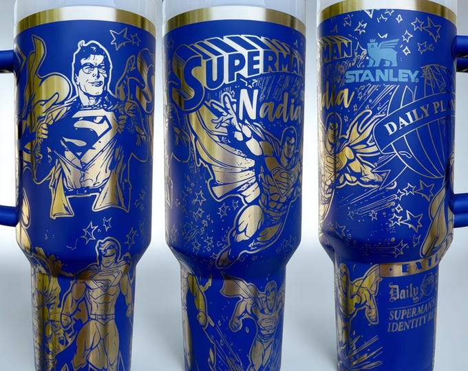 Superman - Engraved Tumbler