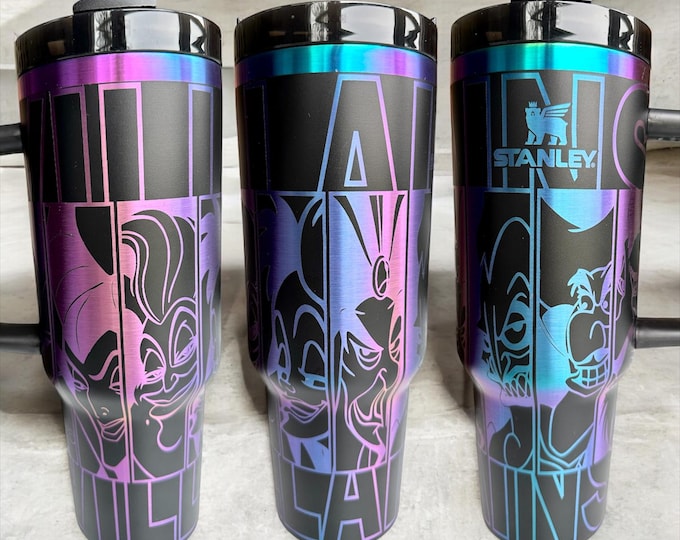 Disney Villains Portraits - Engraved Tumbler