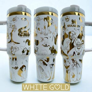 Vaso grabado con láser de villanos, vaso arcoíris, botella de agua grabada, villano de dibujos animados, villano malvado, regalo de Stanley Owala para ella. imagen 12