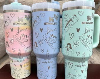 Stanley Cup Engraved, Lover Era Tumbler, TS Engraved Cup, TS Engraved Stanley, TS Eras, Lover Album Merch, Engraved Tumbler