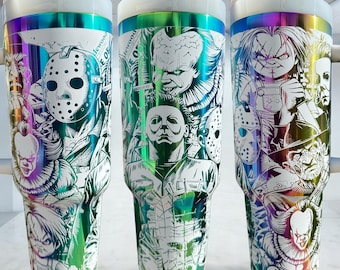 Halloween Horror Icons - Engraved Tumbler