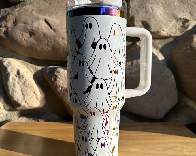 Halloween Ghosties - Engraved Rainbow Tumbler