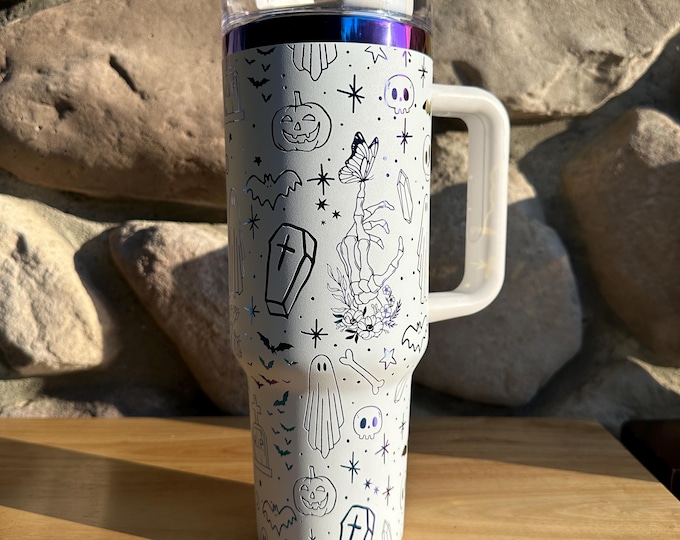 Halloween Doodles - Engraved Rainbow Tumbler