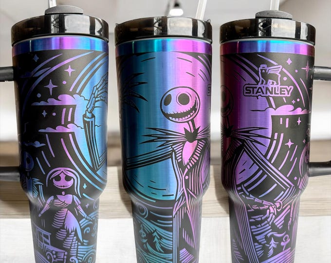 Jack Skellington - Engraved Rainbow Tumbler
