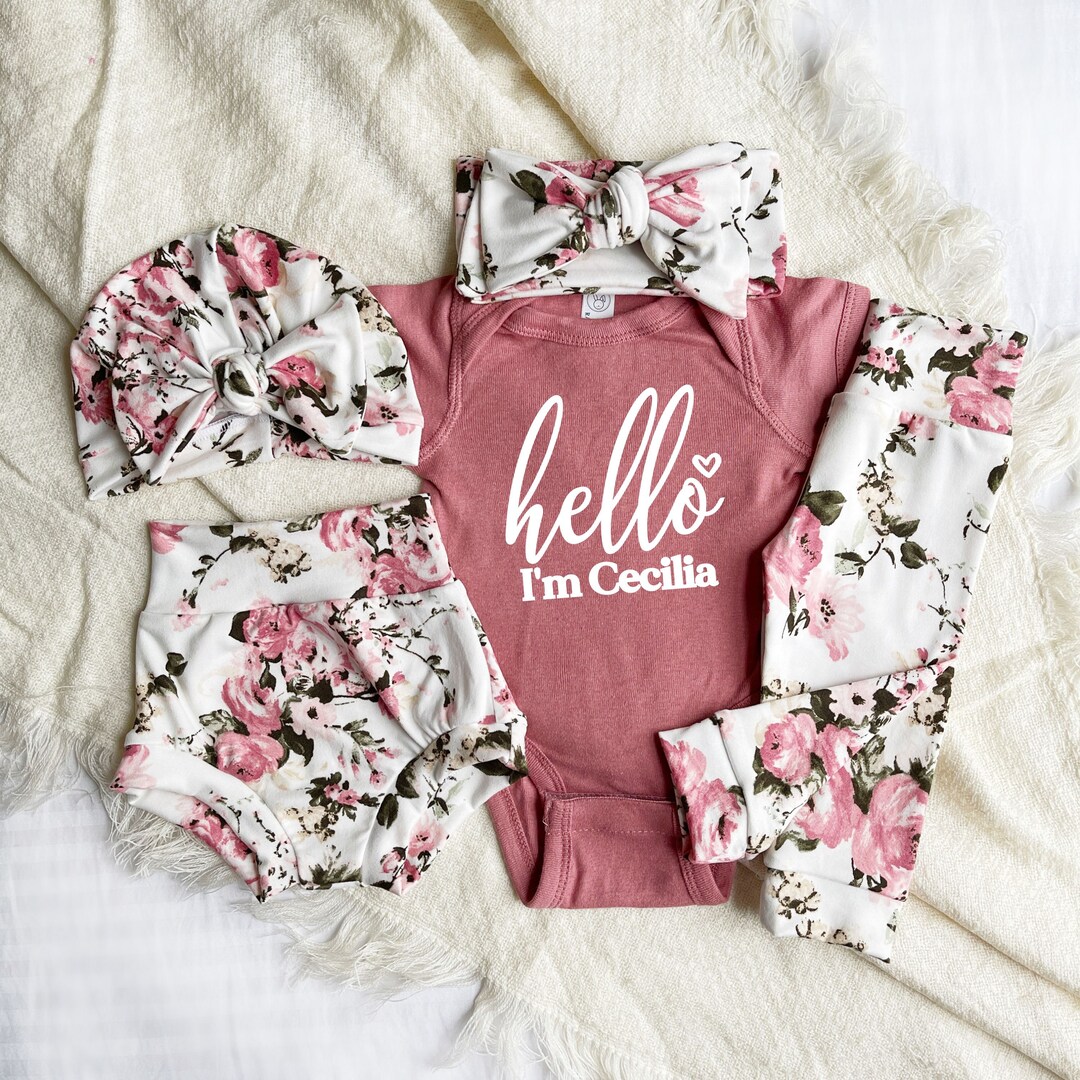 Newborn Girl Coming Home Outfit, Newborn Baby Girl Outfit, Personalized
