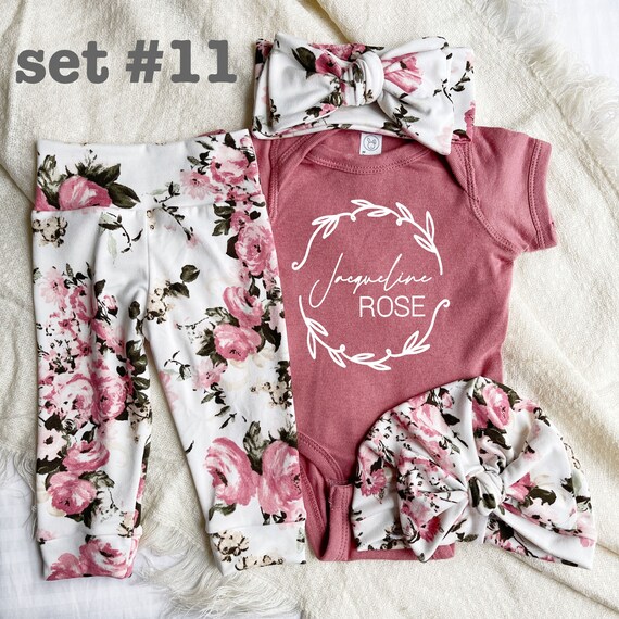 Newborn Girl Coming Home Outfit Personalized Baby Girl Outfit