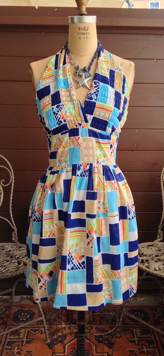 1960's PAWTUCKET Sportswear Halter Dress