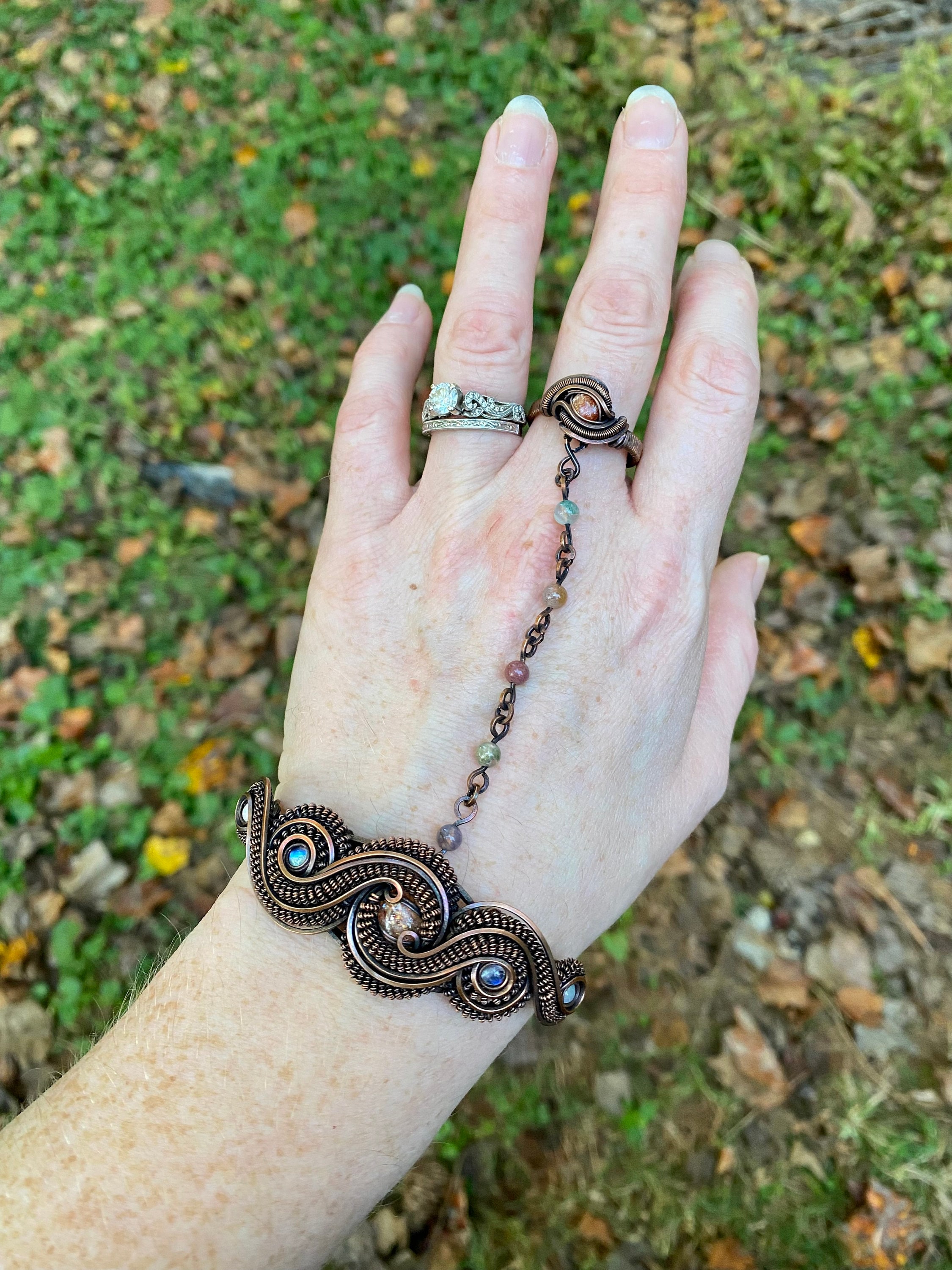 Ring and Bracelet Combo With Sunstone Moonstone Opal and Etsy