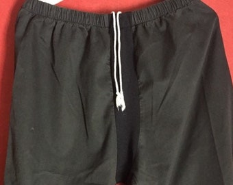 70s80s harempants black sportpants  black elasticated waist gender neutral unisex trousers s