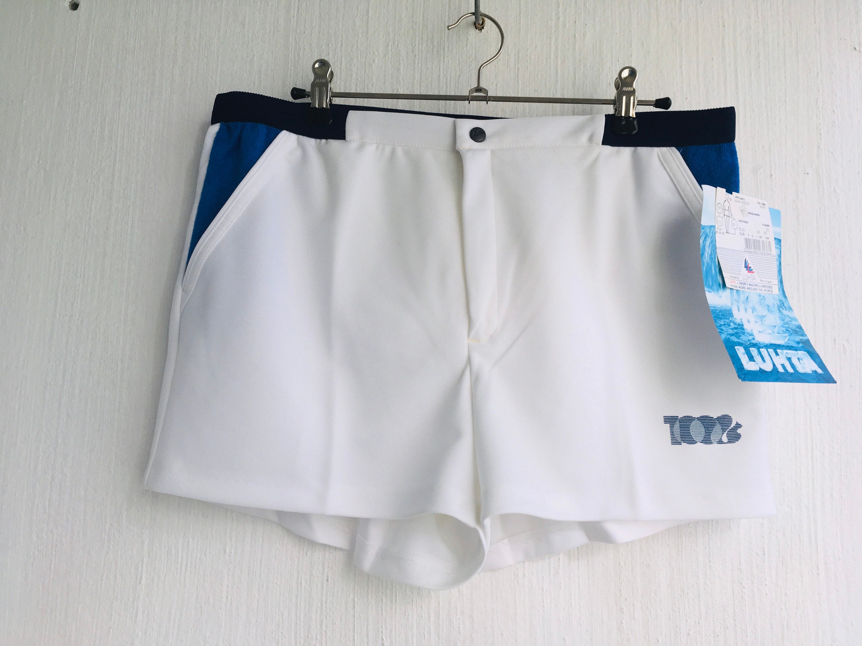 70s Shorts Tennis White Terylene 