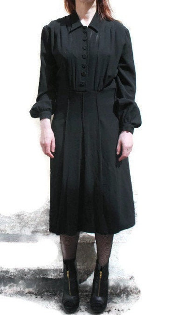 40s50s Dress Pleated midlong Ateljee handmade Clas