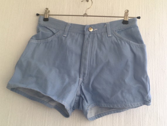 vintage 70s shorts light blue denim s