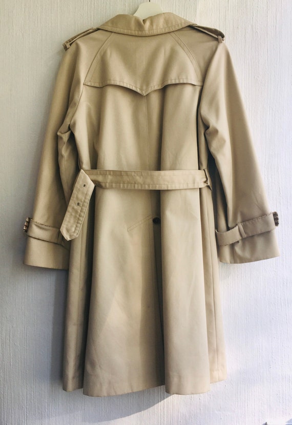 70s Trench Coat beige A-lined Womens Transitional… - image 7