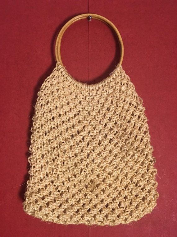 MACRAME BAG beige & 1970s vintage bag/ Macrame Bag