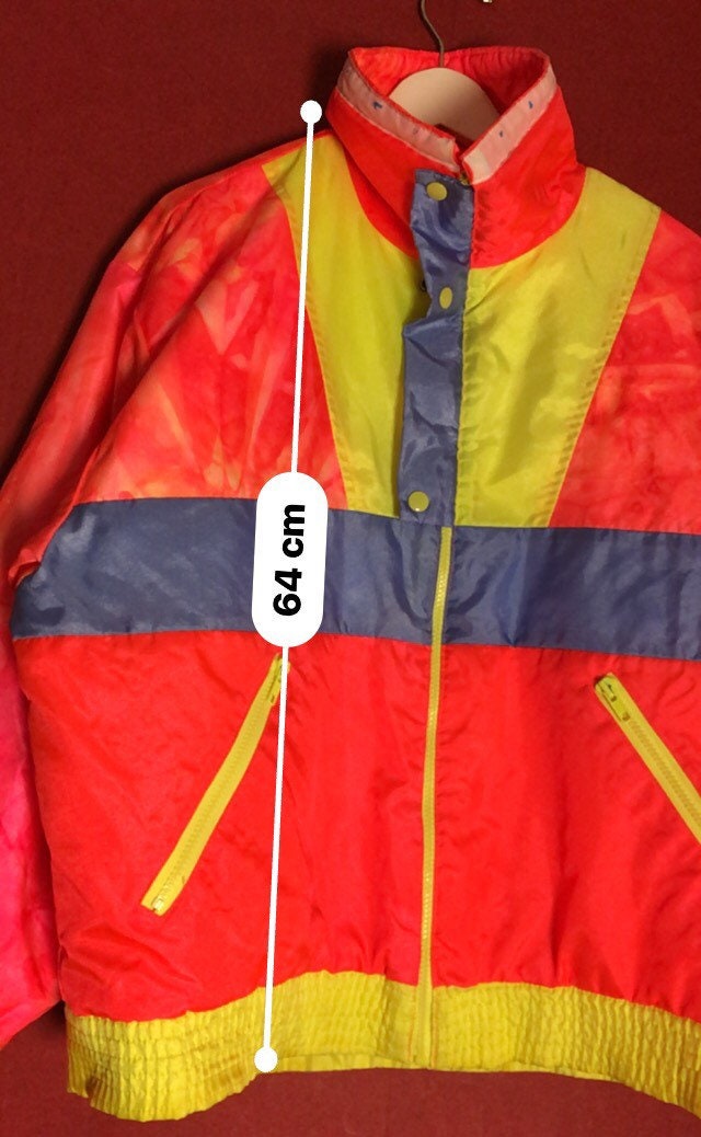 NEON SIGN　BRITWORK JACKET MOTION　48 日本製 90s Windbreaker Neoncolors Yellow Orange Blue White