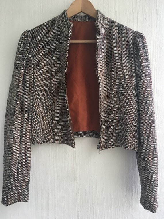 60s jacket tweed zip up womens transitional seaso… - image 8