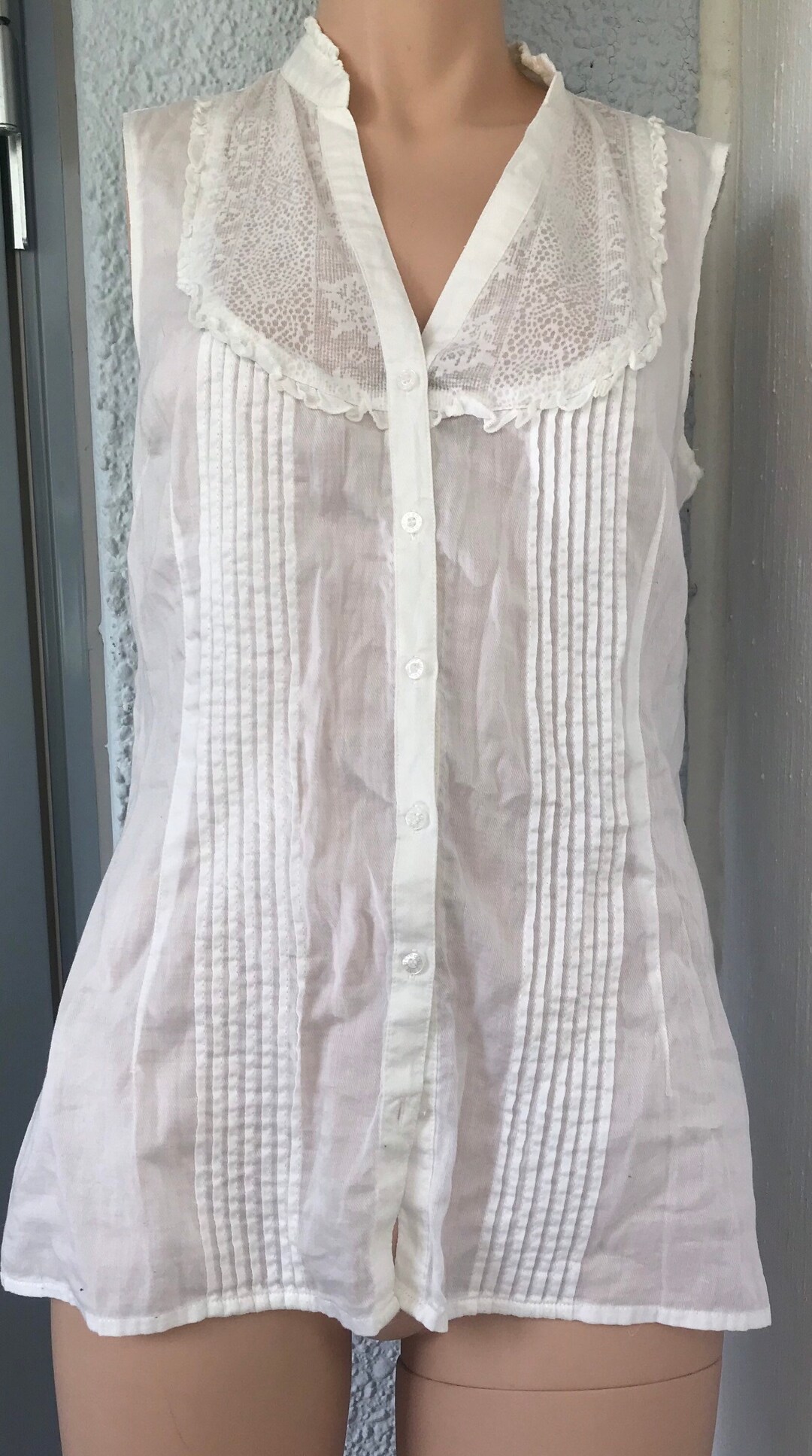Sea Haven Sleeveless Peasant Blouse