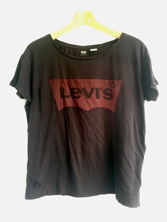 T shirt Levis Big Logo Spellout Tee maglietta da donna con stampa grafica urban streetwear top s nero taglia m Etsy Italia