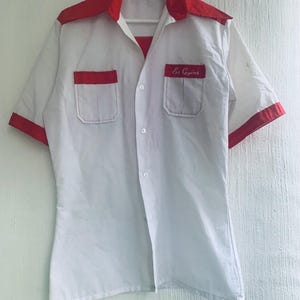 70年代のブラウス 半袖 スリムフィット サイズS