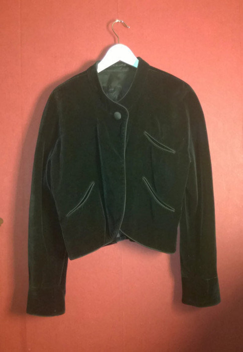 Vintage 50s Jacket Blazer Black Velvet Ateljeemade Hand Made M | Etsy