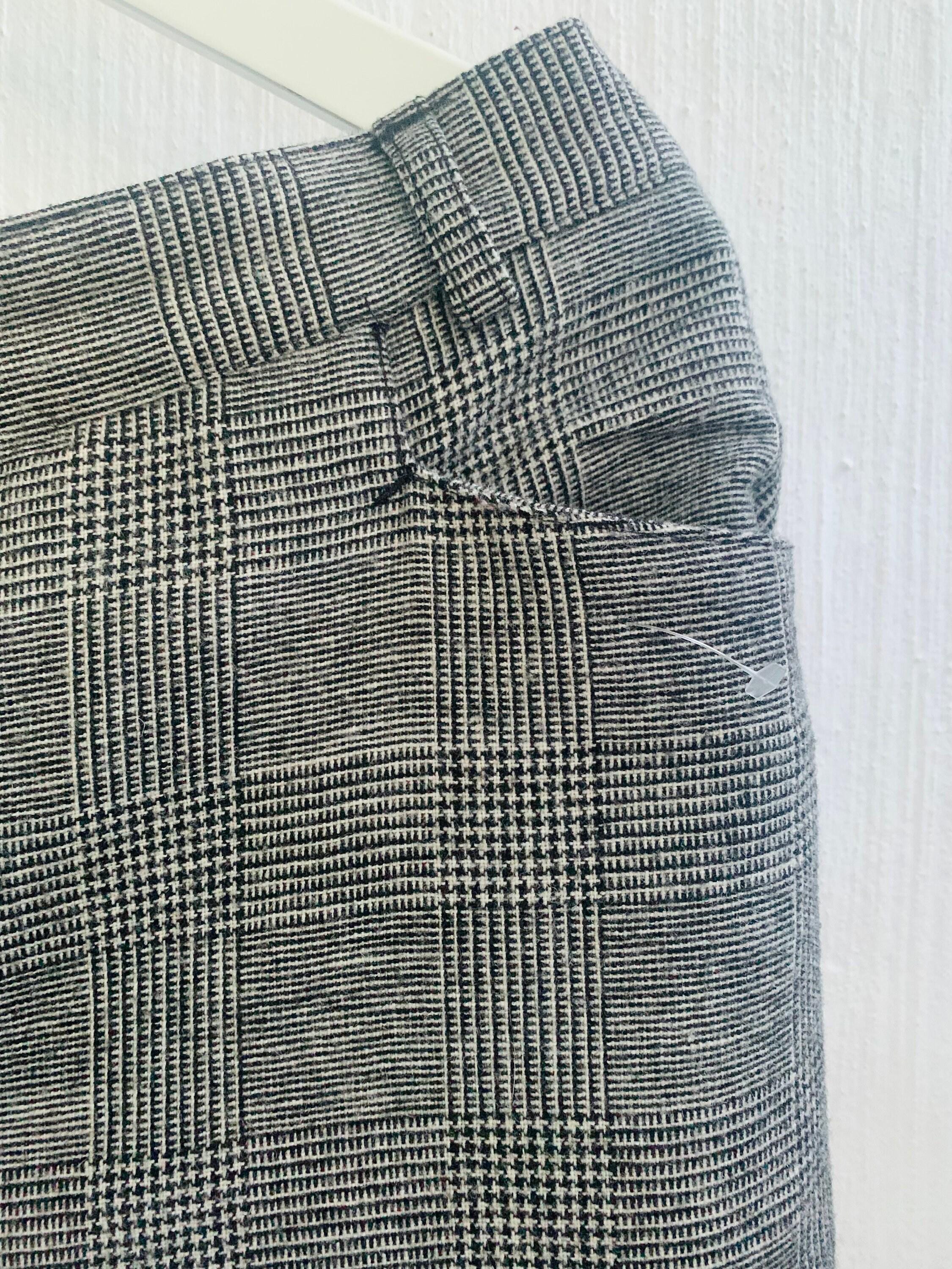 Vintage Checkered Wool Blend Pants: 90s Straight Leg Trousers - Etsy
