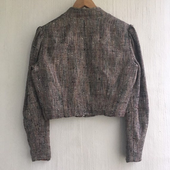 60s jacket tweed zip up womens transitional seaso… - image 5