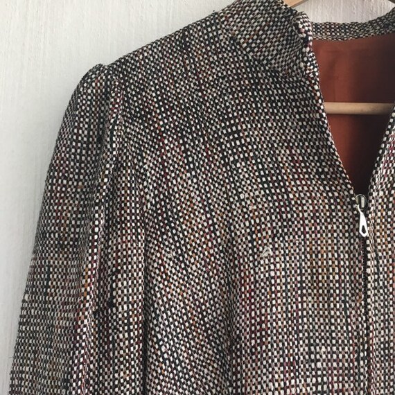 60s jacket tweed zip up womens transitional seaso… - image 2