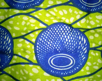 Stoff Afrika gemustert Psychedelisch gewachste Baumwolle grün blau 8m ABSTRAKT geometrisch bedruckt Baumwolle Home Decor Gewachste Baumwolle Westafrikanisch