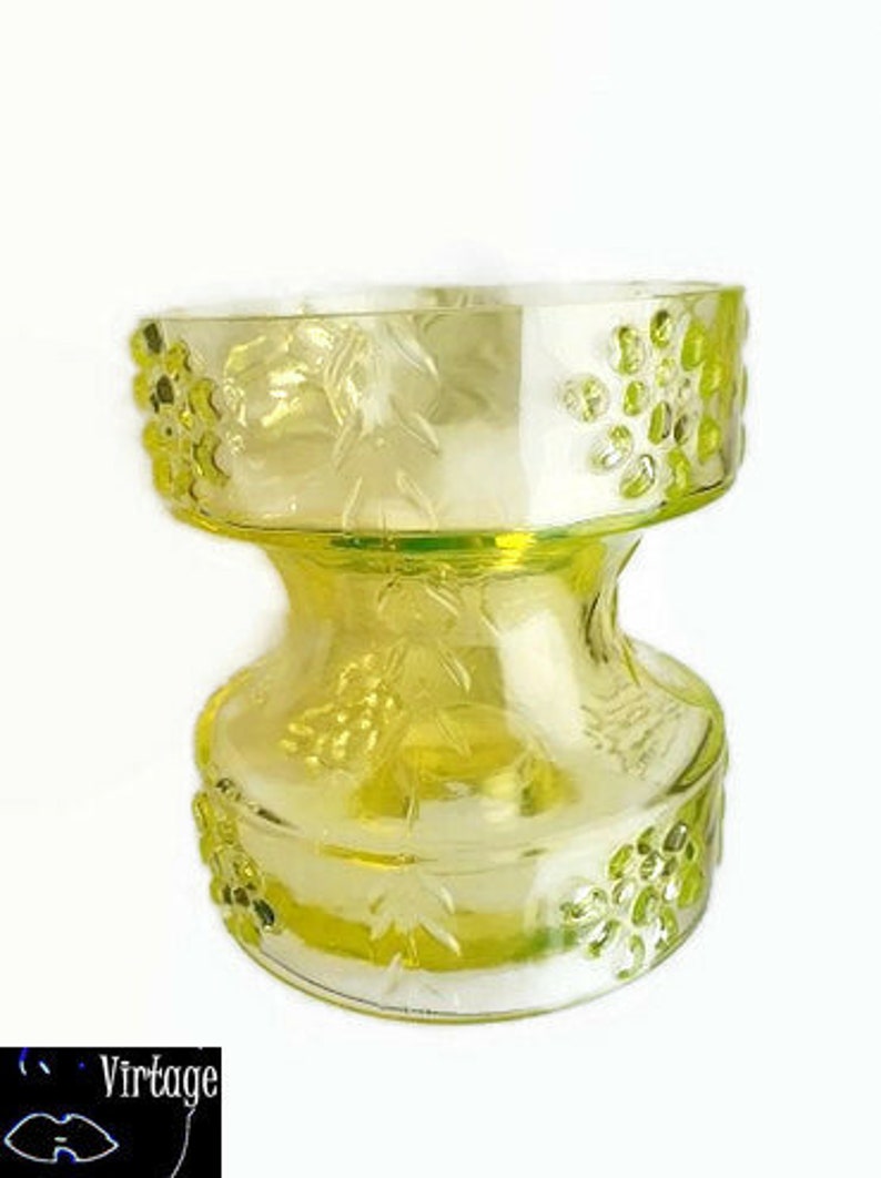 Vase Tamara Aladin Riihimaen Lasi glass candleholder Mesimarja Arctic raspberry 1970-1972 vintage Finnish design image 5